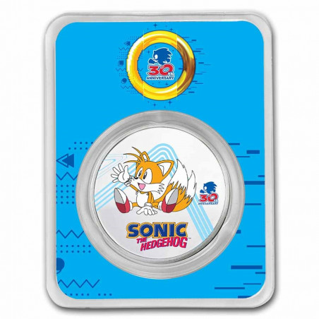 Stříbrná mince 1 Oz Sonic the Hedgehog 30. výročí Tails Kolorováno