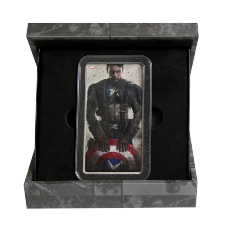 Stříbrný slitek 500 g Marvel Captain America