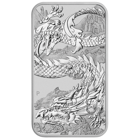 Stříbrná mince ve tvaru slitku 1 Oz Dragon Rectangle 2023