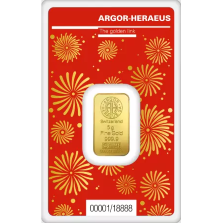 Zlatý slitek 5 g Argor Heraeus Lunar Series III Year of the Dragon 2024