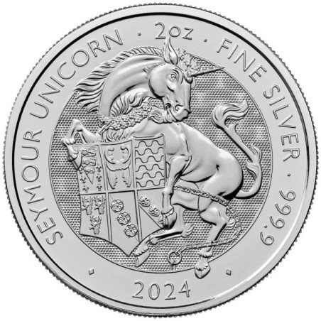 Stříbrná mince 2 Oz The Royal Tudor Beasts Seymour Unicorn 2024