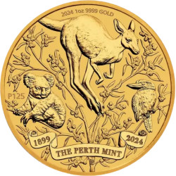 Zlatá mince 1 Oz 125. výročí Perth Mint 2024